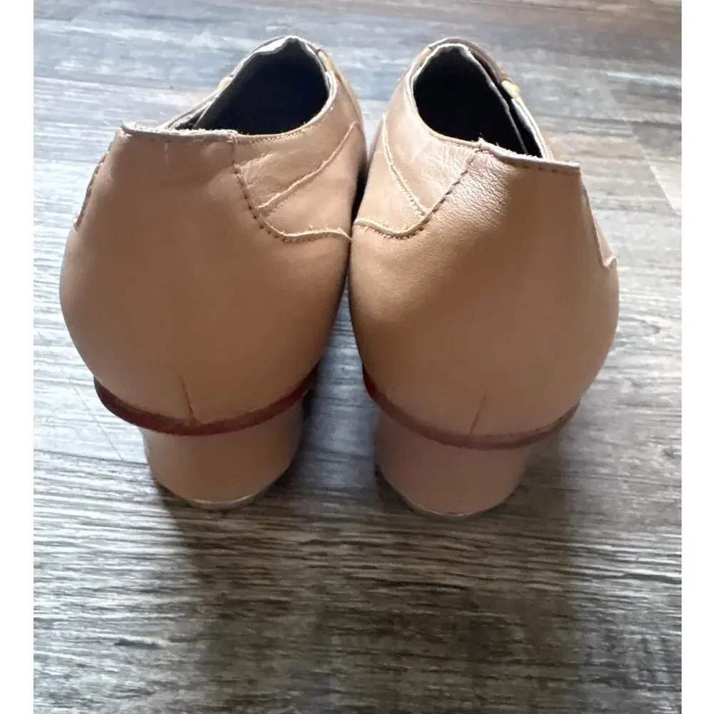 Bloch Shockwave #2 Tap Shoes Dance Beige Nude Size 9 Medium Slip On New - Picture 4 of 6